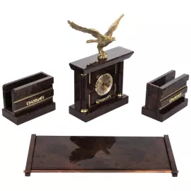 Настольный набор из обсидиана "Абсолют. Орёл"